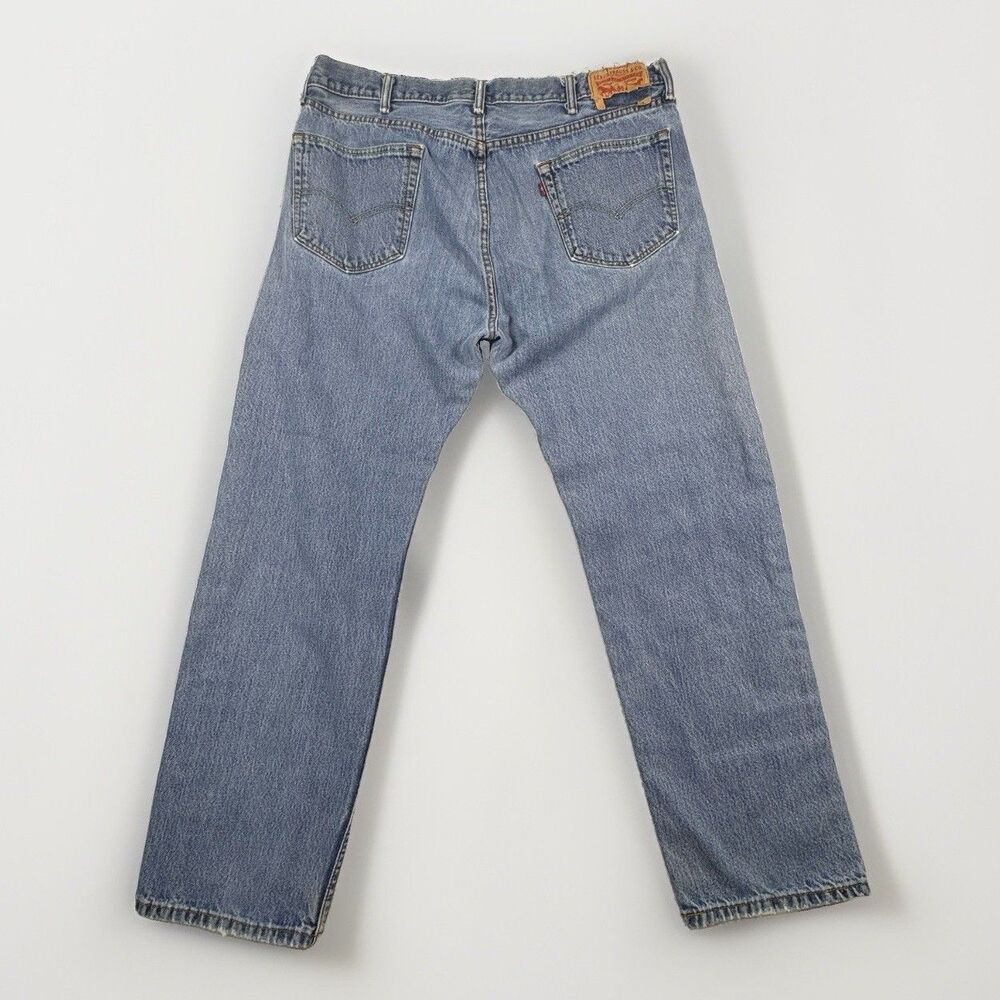 Levi's 505 Jeans Men's Size 38x30 Blue Regular Fit Straight Leg Cotton Denim